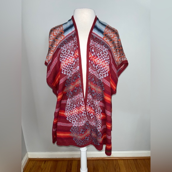 Eddie Bauer sweater sleeveless vest poncho kimono wrap - Picture 3 of 6